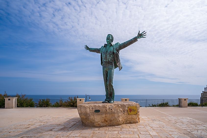 Domenico Modugno Statue in Polignano a Mare, Italy