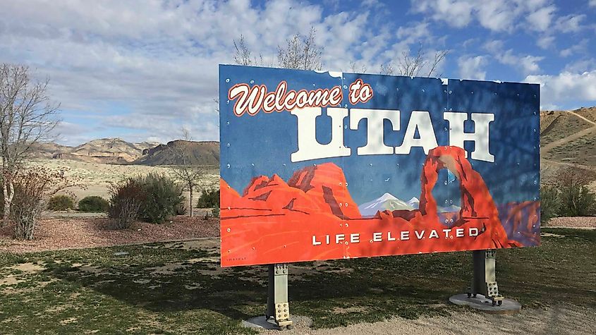 Utah State sign photo by Bryan Dearsley