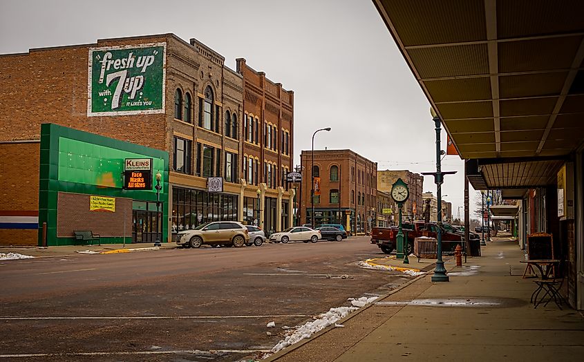  A view of the historic downtown of Watertown, South Dakota.