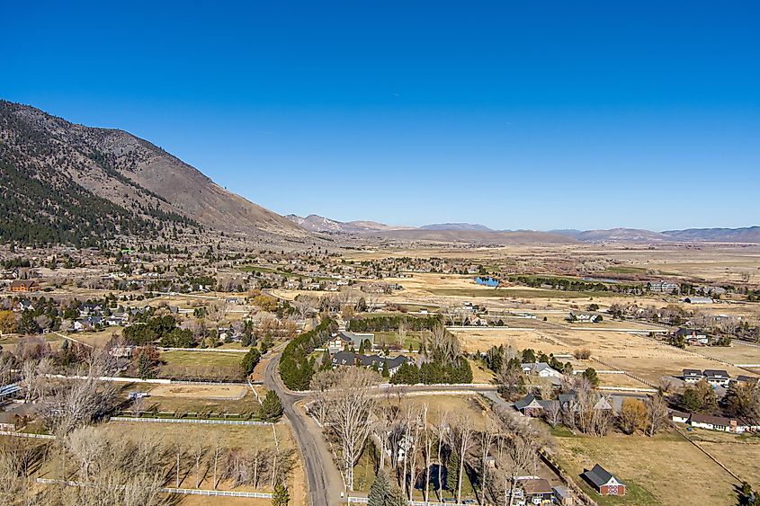 Aerial view Genoa, Nevada.