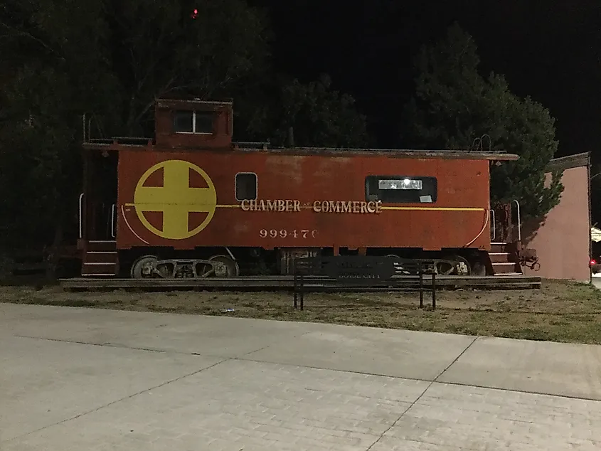 Santa Fe train caboose in Boise City, Oklahoma