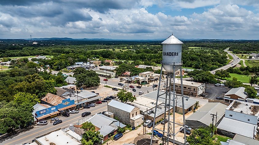 Aerial view of Bandera, Texas