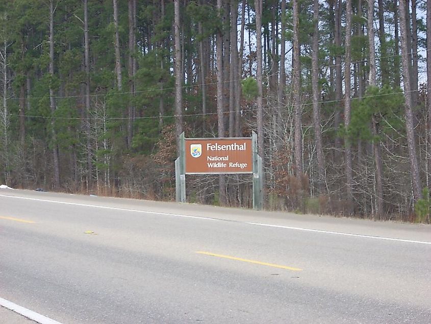 Entrance sign to Felsenthal National Wildlife Refuge