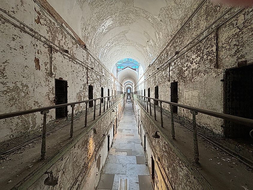 Prison cell in Eastern State Penitentiary also known as ESP.
