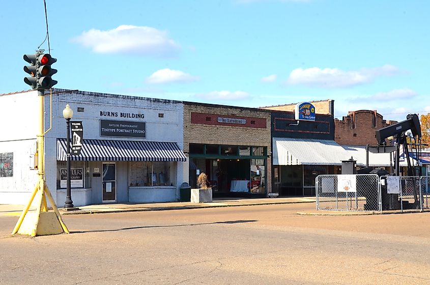 Historic commercial district in Smackover, Arkansa