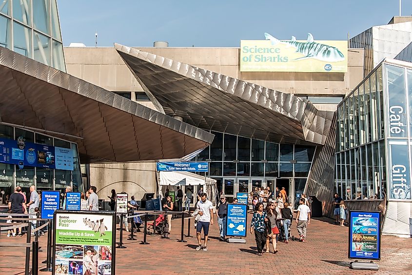 Entrance of the New England Aquarium in Boston. Editorial credit: CL-Medien / Shutterstock.com