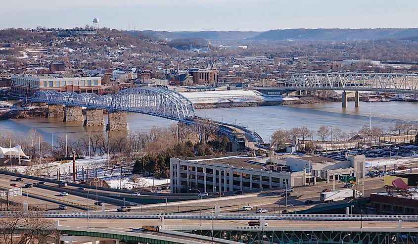 View from Eden Park (Cincinnati, Ohio) Across the Ohio River Toward Newport