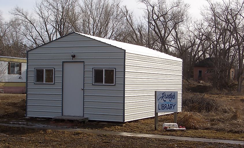 Rudy's Library in Monowi, Nebraska.