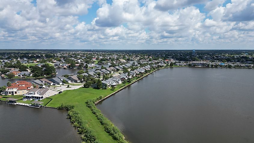 Aerial view of Rat's Nest Road, Slidell, Louisiana.