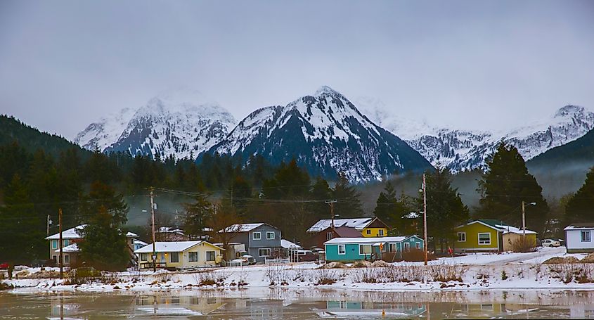 Winter scene in Sitka, Alaska.