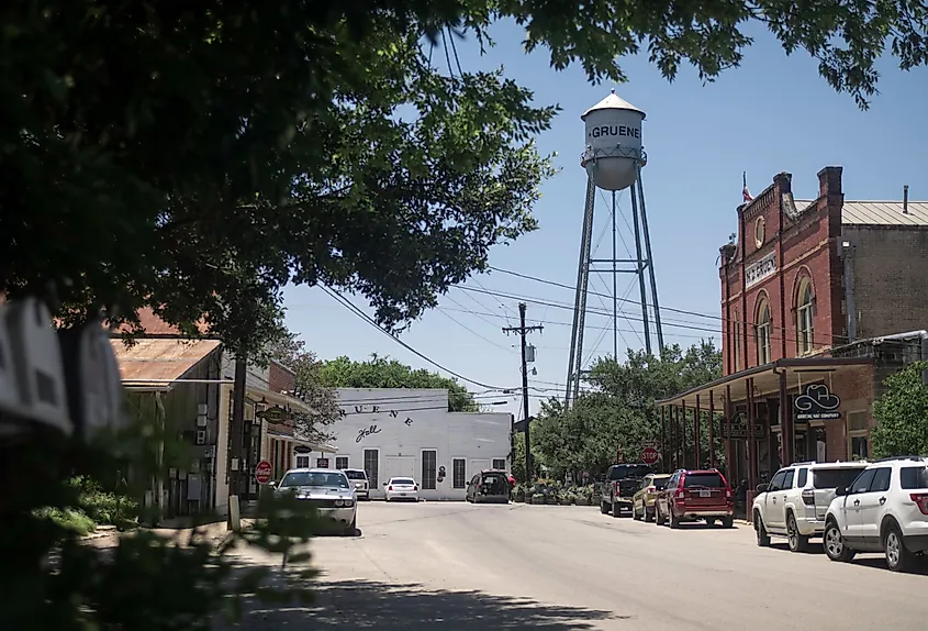 Downtown shops in Gruene, Texas.