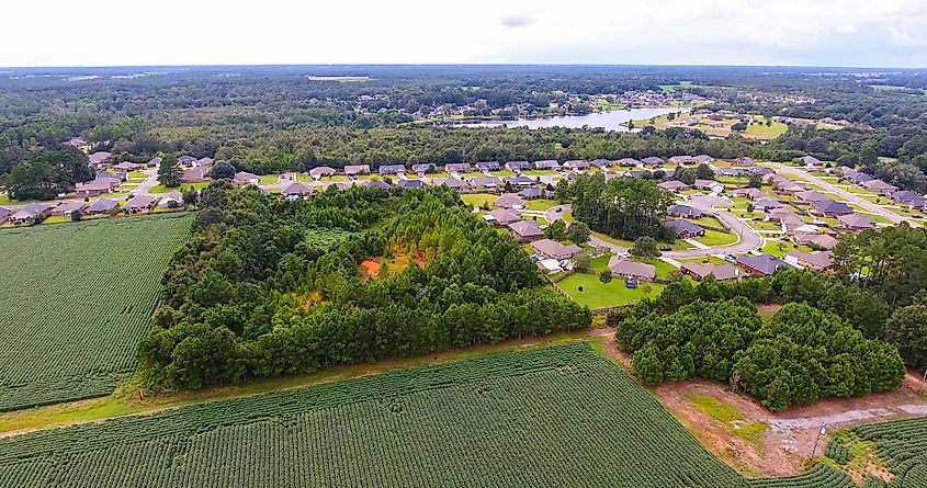 Aerial view of Loxley in Alabama.