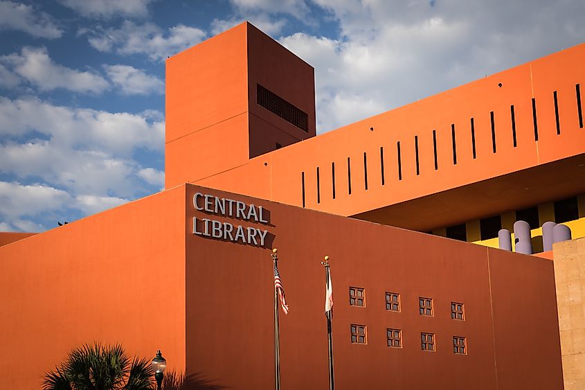 Exterior of the Central Library in downtown San Antonio, Texas
