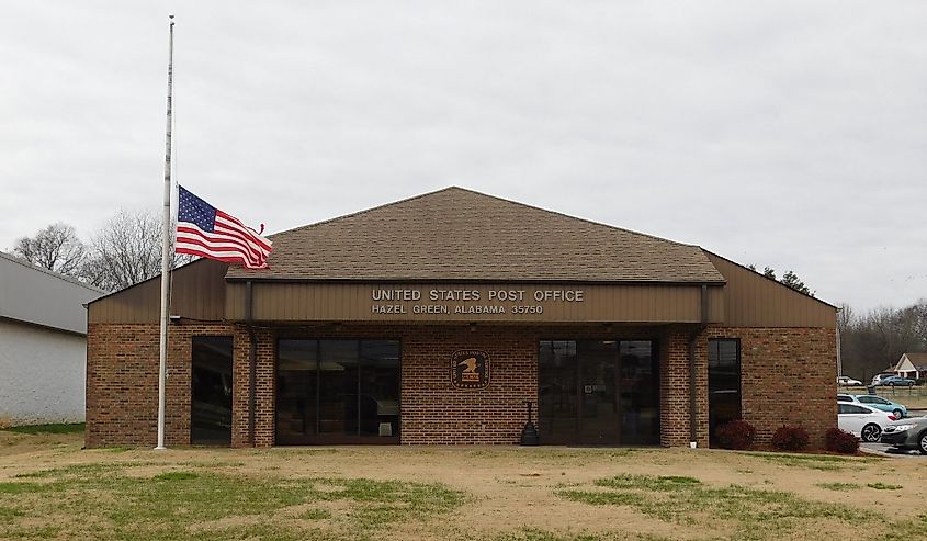 Post Office in Hazel Green, Alabama.