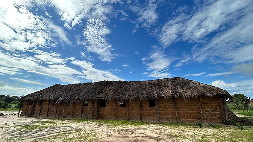 Christian chapel in Zambia in Mayukwayukwa refugees settlement. Shutterstock.