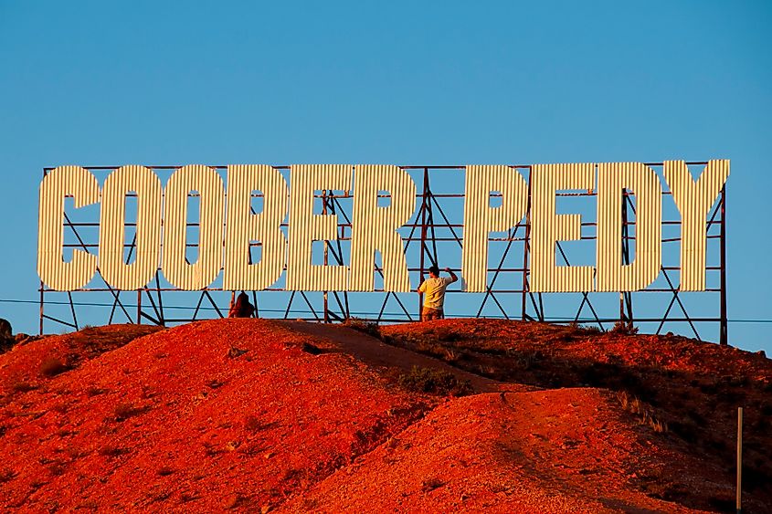 Coober Pedy sign in South Australia.