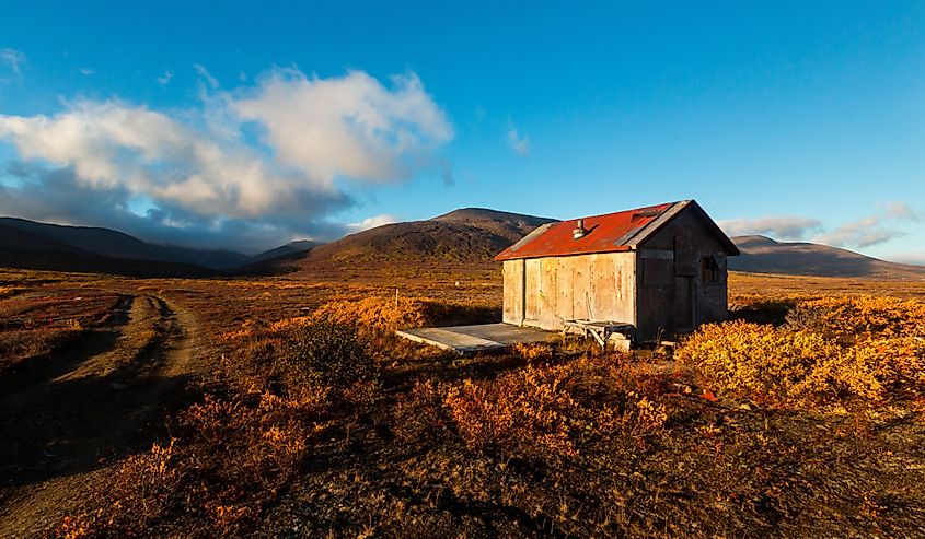 View of Nome, Alaska with small building