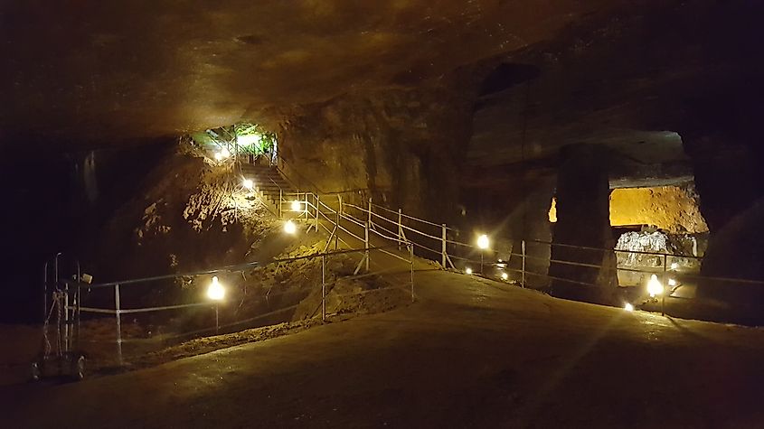 Inside the Bonne Terre Mine in Bonne Terre, Missouri.
