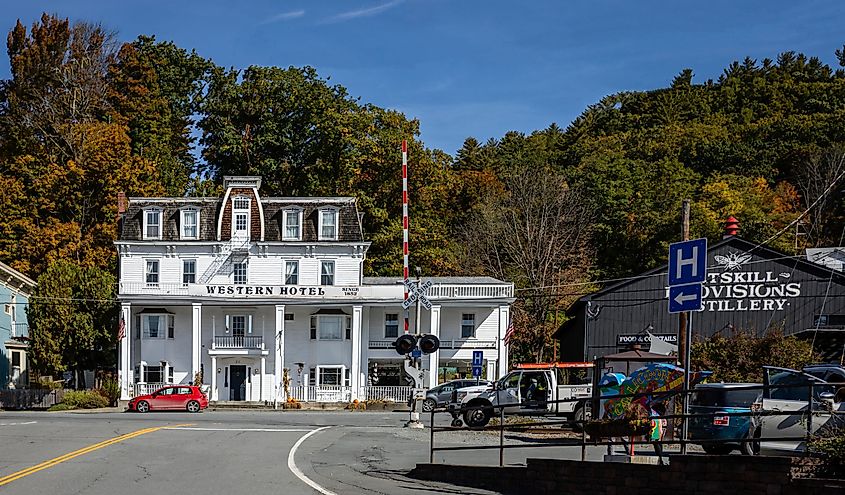 Callicoon, New York: Historic Western Hotel on a bright fall day