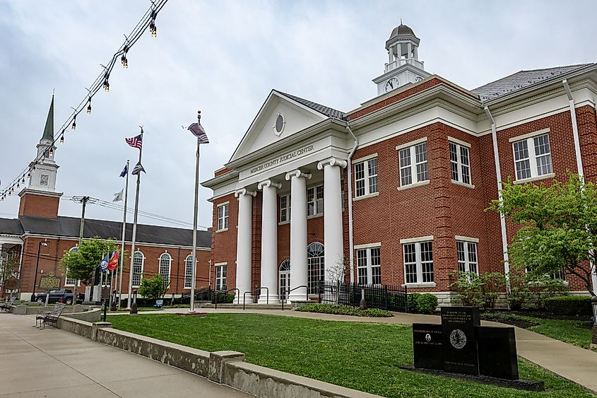 View of a government building in Harrodsburg, Kentucky.