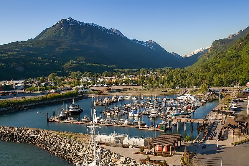 The harbor at Skagway, Alaska.