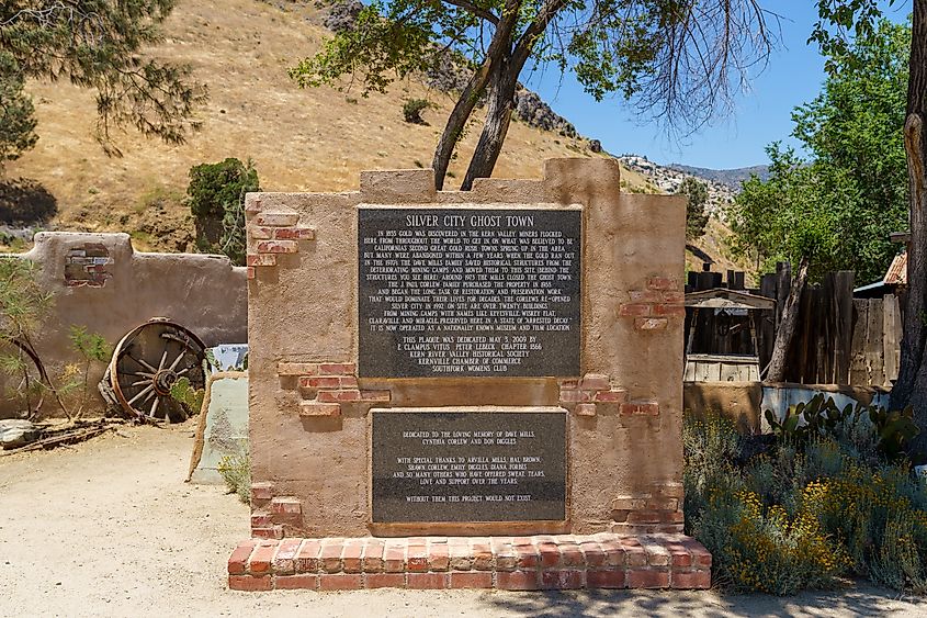 Sign for the Silver City Ghost Town near Bodfish, California.