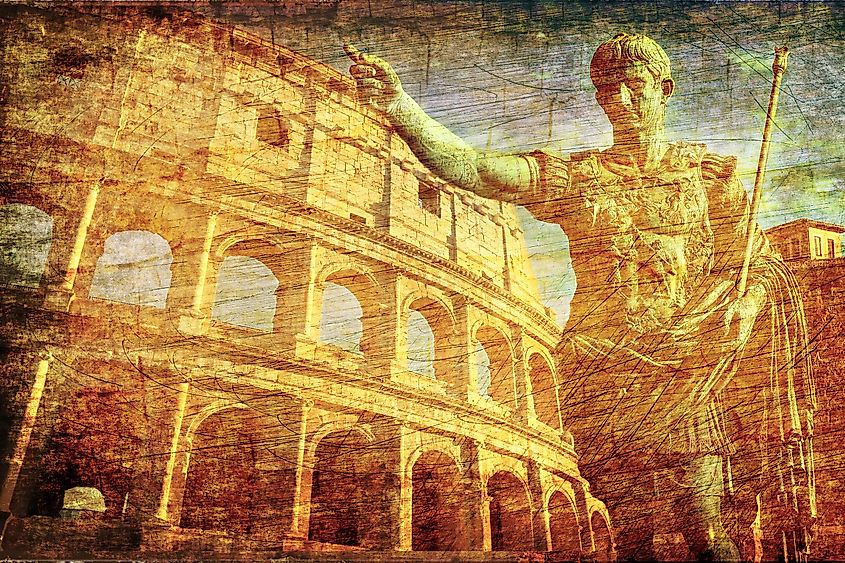 Statue of Augustus in front of the Colosseum.