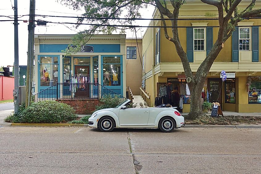 OCEAN SPRINGS, MS -24 AUG 2018- View of Ocean Springs, a city located near Biloxi in Jackson County, Mississippi, United States.