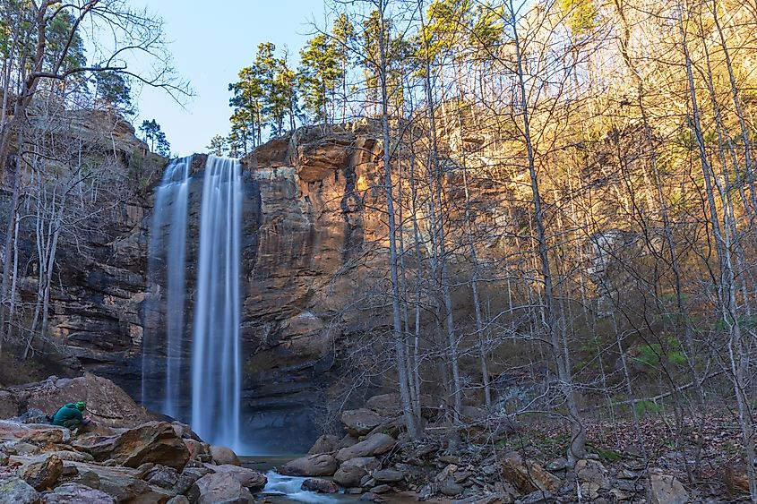 A waterfall in Toccoa, Georgia.