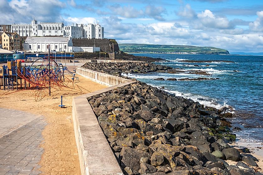 Portstewart coastal town overlooking the Atlantic Ocean in County Londonderry, Northern Ireland.