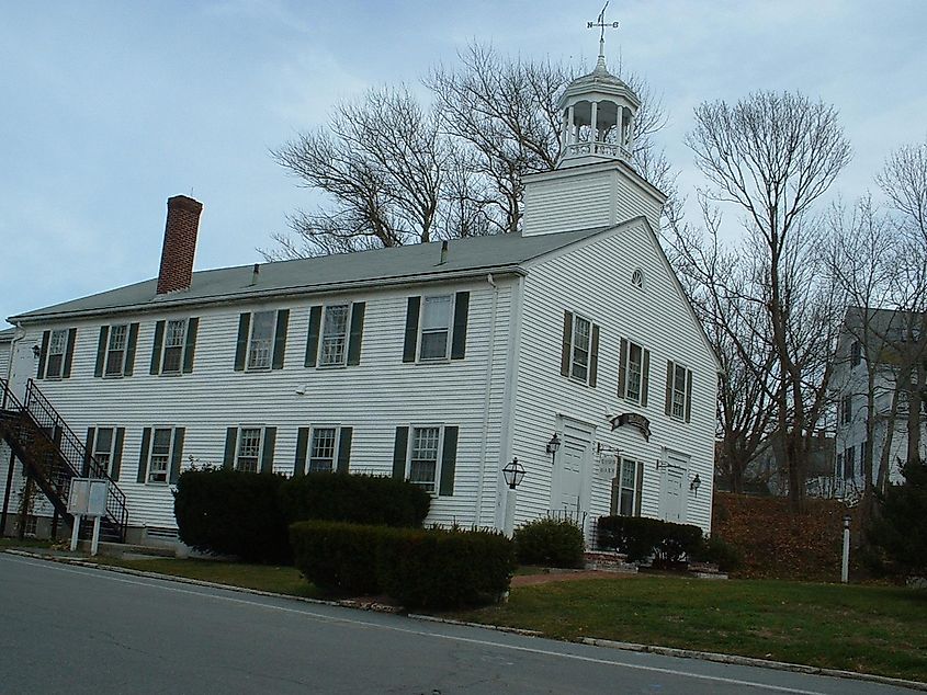 Wellfleet Town Hall in Wellfleet, Massachusetts.