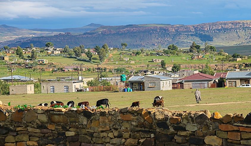 Amazing architecture and authentic houses in the Kingdom of Lesotho.