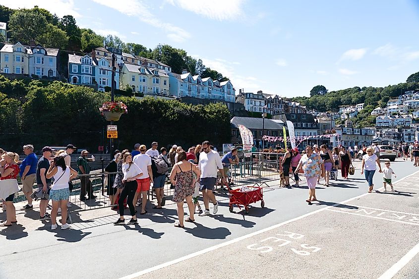 Tourists in Looe, Cornwall