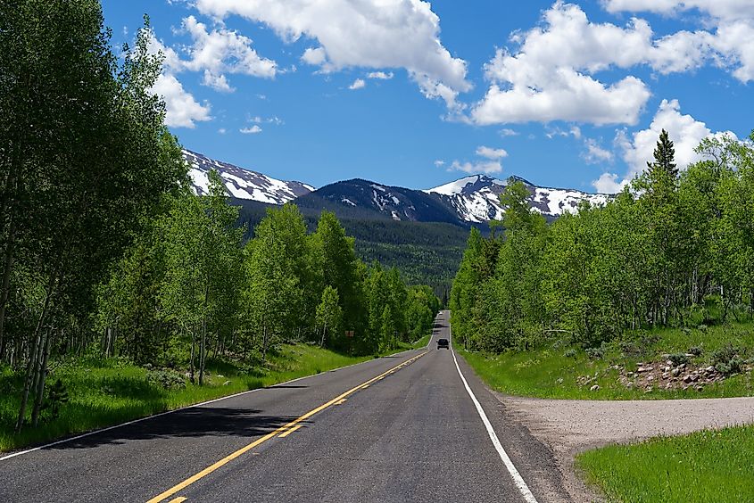 Mirror Lake Scenic Byway between Evanston, Wyoming and Kamas, Utah.