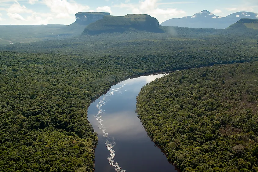 The Orinoco River, pictured here, is one of the largest rivers in Venezuela.