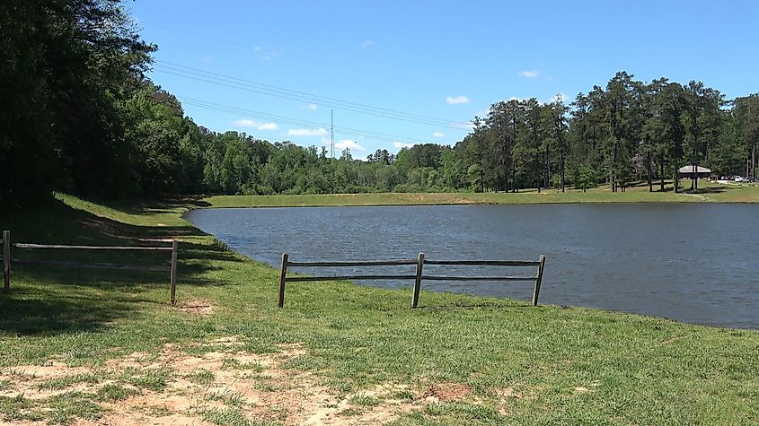 Senoia, Georgia - small lake and beautiful nature in Georgia.