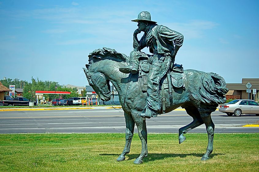 Cowboy statue in Lander, Wyoming.