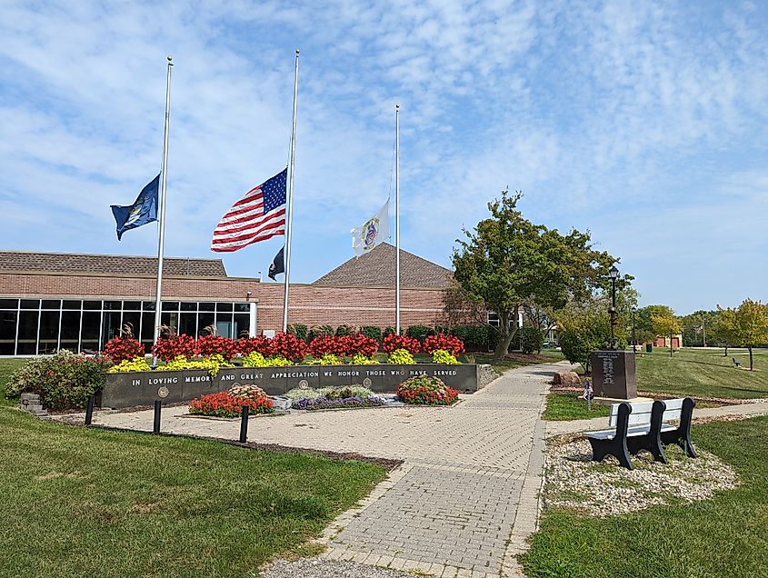 Veterans memorial at Riverview Veterans Memorial Library in Riverview, Michigan.