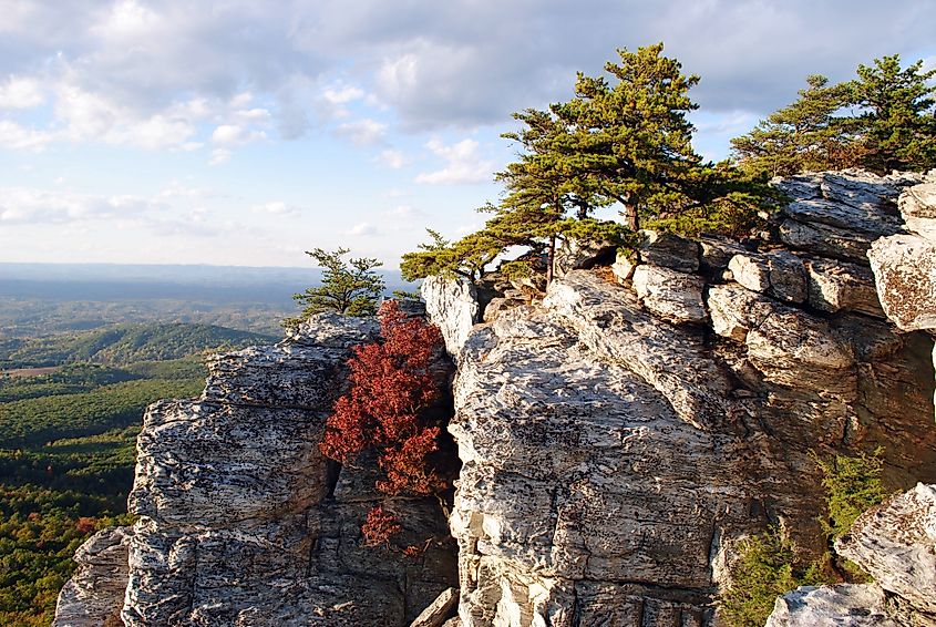 View of Hanging Rock in North Carolina.