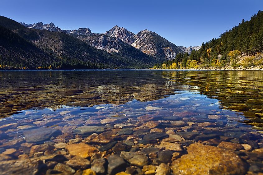 The Twin Lakes near Bridgeport, California, with mountains in the background.