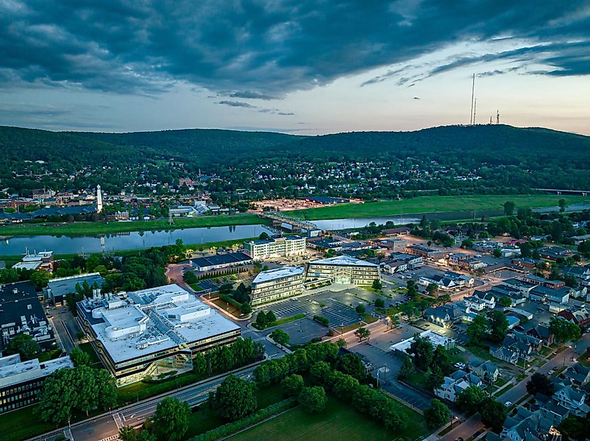 Aerial view of Corning, New York.