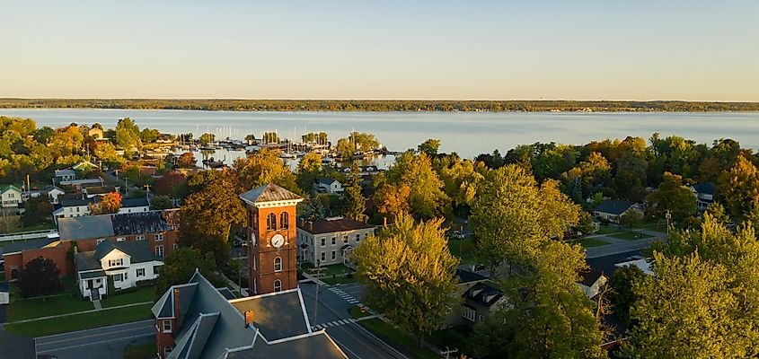 The St. Lawrence River Seaway between Ontario, Canada, and Cape Vincent, New York, in Jefferson County.