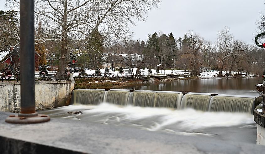 Chagrin Falls Ohio Upper Falls in the winter