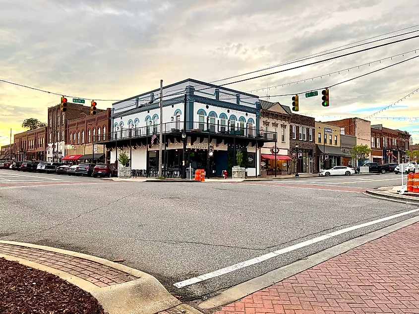 Downtown Tuscumbia, Alabama.