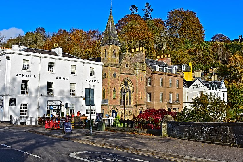 View of the Tay Terrace in Dunkeld, Scotland.