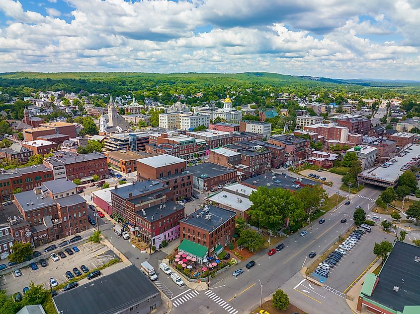 Aerial view of Concord, New Hampshire.