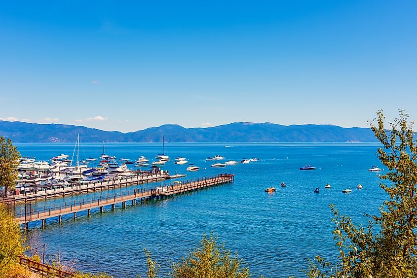 Marina in Tahoe City, California, USA on summer day.
