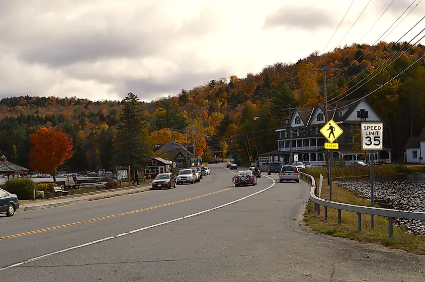 Fall colors in Long Lake, New York