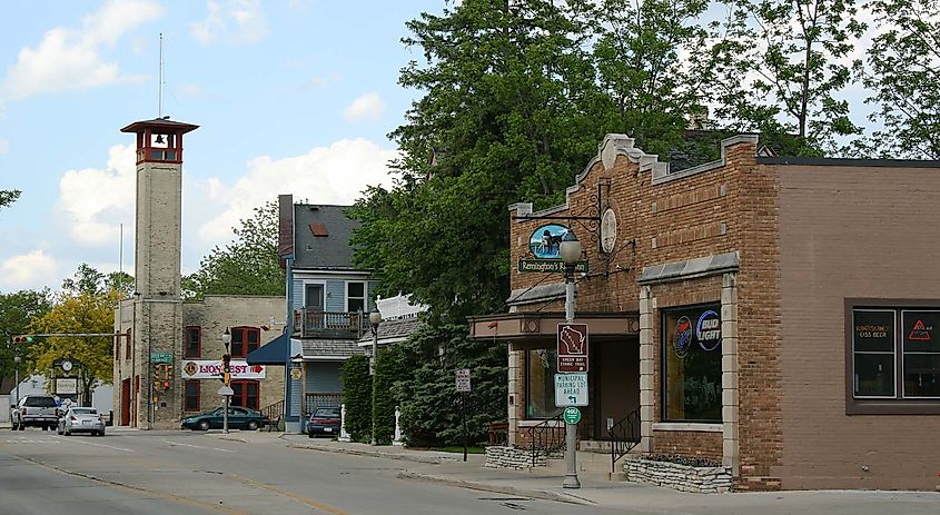 Main Street in Thiensville, Wisconsin.