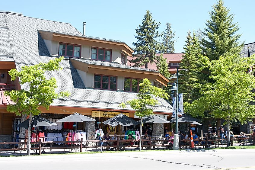 Heavenly Village Shopping Center in South Lake Tahoe, California, a popular vacation destination.